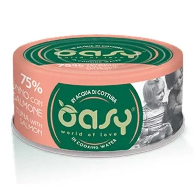 Консерви для котів OASY Wet More Love з тунцем та лососем 70 г (8053017344928)