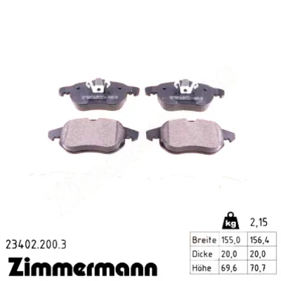 Гальмівні колодки ZIMMERMANN 23402.200.3