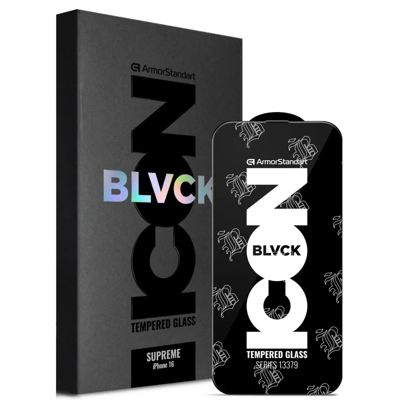 Скло захисне Armorstandart Supreme Black Icon 2.5D Apple iPhone 16 Black (ARM78035)