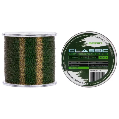 Волосінь Brain Classic Carp Line 3D (camo) 600m 0.25mm 15lb 6.6kg (1858.81.17)