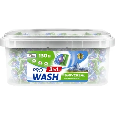 Капсули для прання Pro Wash Universal Альпійська свіжість 130 шт. (4823128002239)