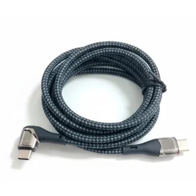 Дата кабель USB-C to USB-C 1.5m 5A 100W Quick Charge magnetic black BeCover (714555)