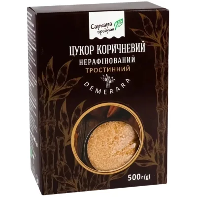 Цукор Саркара продукт коричневий нерафінований тростинний 500 г (коробка) (60004)