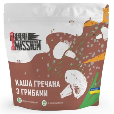 Їжа швидкого приготування Food Mission Каша гречана з грибами 100 г (fm.30474)
