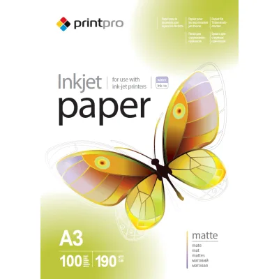 Фотопапір PrintPro A3 (PME190-100) CW 190g/m, matte (PME190100A3_OEM)