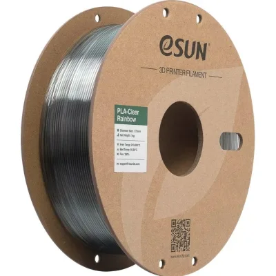 Пластик для 3D-принтера eSUN PLA Clear Rainbow 1,75mm 1kg PURPLE BLUE GREY (PLA-CLRB175RB-ZUH1P1)