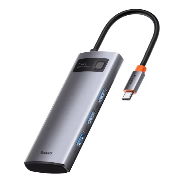 Концентратор Baseus USB3.1 Type-C to USB Type C PD 100W/HDMI 4K 60 Hz/3*USB 3.2 Gen1/ 5in1 (CAHUB-CX0G)