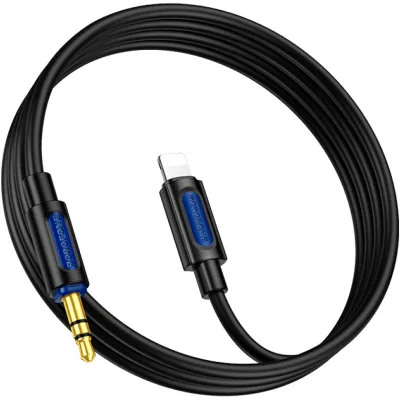 Кабель мультимедійний Lightning to 3.5mm M 1.0m silicone black BOROFONE (6941991114397)