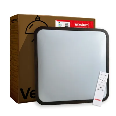 Світильник Vestum GLOW матовий 60W 391*391*65мм 3000К-6500К з ДК горіх (VS-91052)