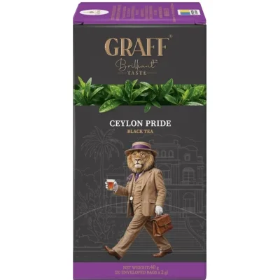Чай Graff Ceylon pride Чорний Байховий 20 пакетиків х 2 г (4820279610450)