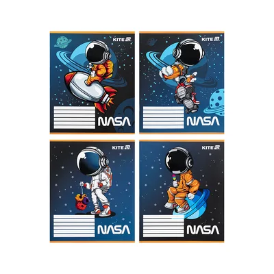 Зошит Kite NASA, 12 аркушів, коса лінія (NS25-235) (упаковка 25 шт)