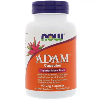 Мультивітамін Now Foods Супер Мультивітаміни для Чоловіків, Adam, 90 рослинних ка (NOW-03878)