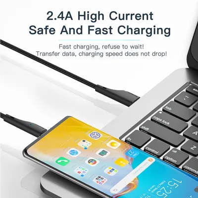 Дата кабель USB 2.0 AM to Lightning 1.0m 2.4A black Essager (EXCL-LS01)