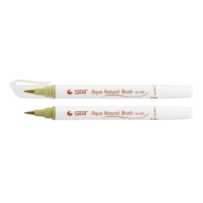 Художній маркер STA пензлик акварельний AQUA NATURAL BRUSH 3700, оливково жовтий (STA3700-55)