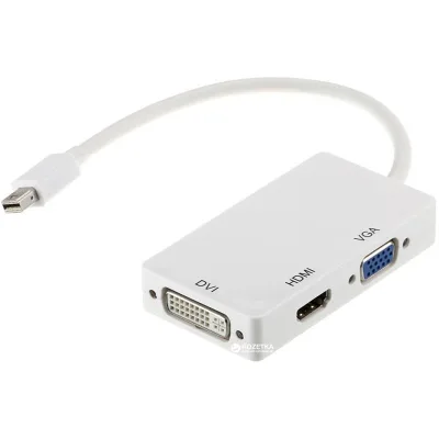 Порт-реплікатор PowerPlant mini Display Port — HDMI, DVI, VGA (3 в 1) (CA910946)
