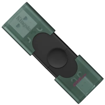 USB флеш накопичувач Kingston 256GB DataTraveler Duo USB 3.2 / Type-C Black/Green (DTDEG2/256GB)