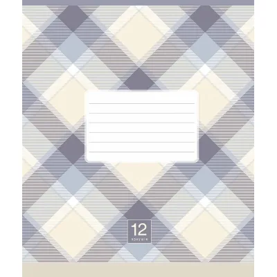 Зошит Школярик Plaid pattern 12 аркушів клітинка (012-3345K) (упаковка 30 шт)