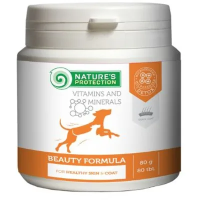 Пробіотична добавка для тварин Nature's Protection Beauty Formula для собак 80 таблеток (CAN63298)