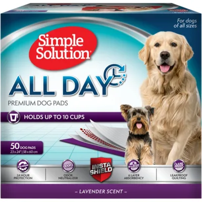 Пелюшки для собак Simple Solution All Day Premium Dog Pads з ароматом лаванди 50 шт 58х60 см (0010279102428)
