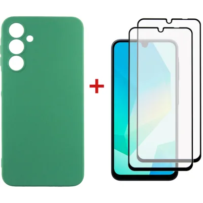 Чохол до мобільного телефона Dengos Samsung Galaxy A16 Soft + glass 2pcs (Mint) (DG-CTG2P-11)