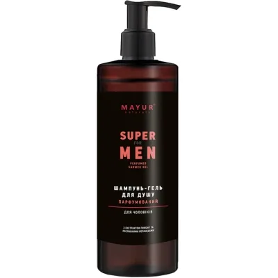Гель для душу Mayur Super For Men 3 в 1 Парфумований для чоловіків 500 мл (4820230954845)