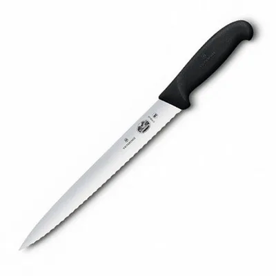 Кухонний ніж Victorinox Fibrox Slicing лезо 25см хвил. з чорн. ручкою