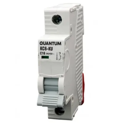 Автоматичний вимикач Quantum 1п С 10А MCB 6kA (2605 / KC6-K/ C/1P/10A-6k)