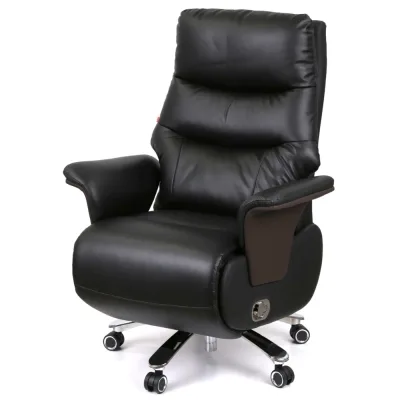 Офісне крісло Аклас Отаман, з електроприводом, Шкіра LC-A Black/PU Black (00174391)
