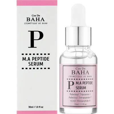Сироватка для обличчя Cos De BAHA Peptide Serum With Matrixyl 3000 & Argireline Пептидна з матриксілом і аргіреліном 30 мл (8809240317822)
