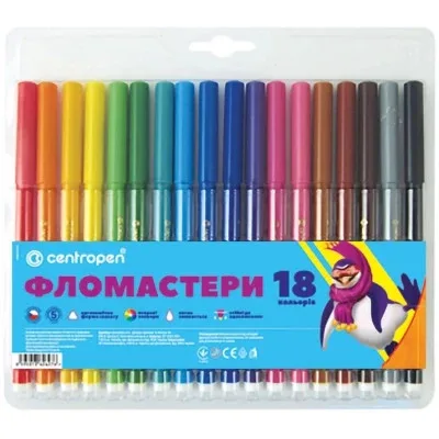 Фломастери Centropen 7550/18 COLOUR WORLD, 18 colors (7550/18 ТП)