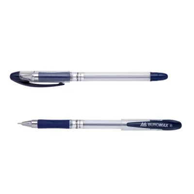 Ручка масляна Buromax MaxOFFICE, 0,7 мм, гум. грип, пласт. корпус, сині чорнила (BM.8352-01)