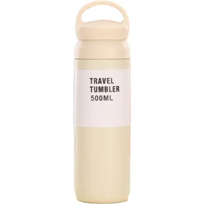Термос Merlion Travel Tumbler 500 мл, подвійна кришка з ручкою, білий (SUS304-500Wh)