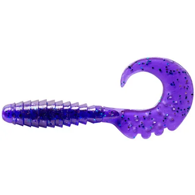 Силікон рибальський FishUP Fancy Grub 2.5" 060 - Dark Violet/Павлина&Silver (10шт/уп) (1864.03.22)