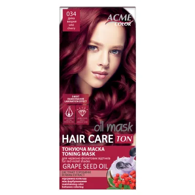Відтінковий бальзам Acme Color Hair Care Ton Oil Mask 034 - Дика вишня (4820197009411)