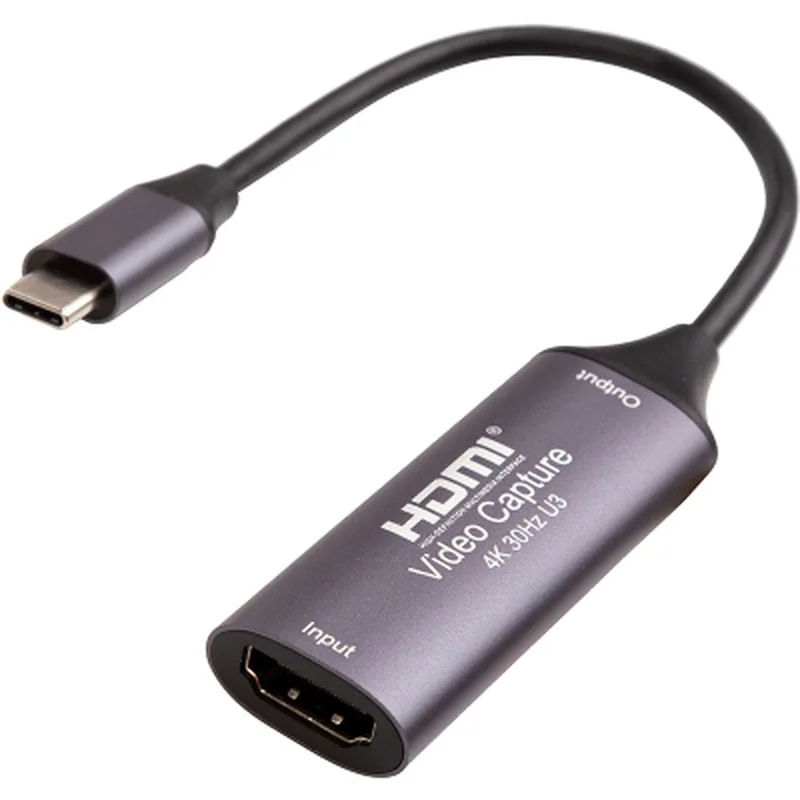 Пристрій захоплення відео PowerPlant HDVC2-C HDMI (F) - 3.0 USB Type-C (M) (CA914715)