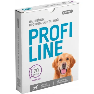 Нашийник для тварин ProVET Profiline для великих порід (інсектоакарицид) 70 см фіолетовий (4823082430987)
