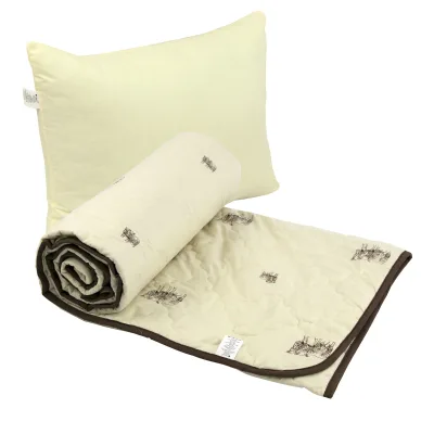 Ковдра Руно набір ковдра вовняна 140х205 + 1 подушка 50х70 силіконова Comfort Sheep (К_924.52ШКУ_Sheep)
