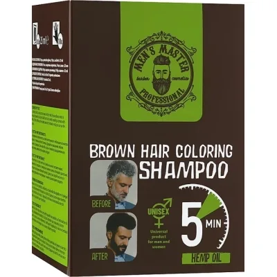 Відтінковий шампунь Men's Master Brown Hair Coloring Shampoo Для камуфлювання сивини 10 х 25 мл (3800010528351)