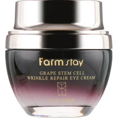 Крем для шкіри навколо очей FarmStay Grape Stem Cell Wrinkle Repair Eye Cream З фітостовбуровими клітинами винограду 50 мл (8809317284880)