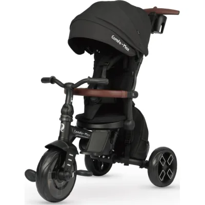 Дитячий велосипед QPlay Comfo Max складаний триколісний Black (T70 ComfoMaxBlack)