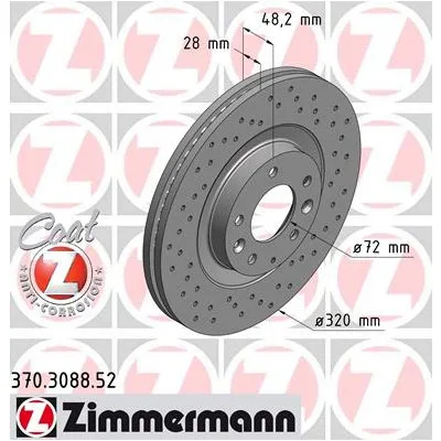 Гальмівний диск ZIMMERMANN 370.3088.52