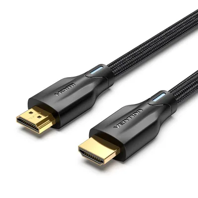 Кабель мультимедійний HDMI M to HDMI M 2.0m 8K60Hz cotton braided black Vention (AAUBH)