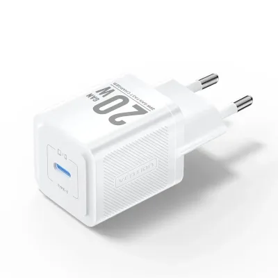 Зарядний пристрій Vention USB-C PD20W GaN white (FEPW0-EU)