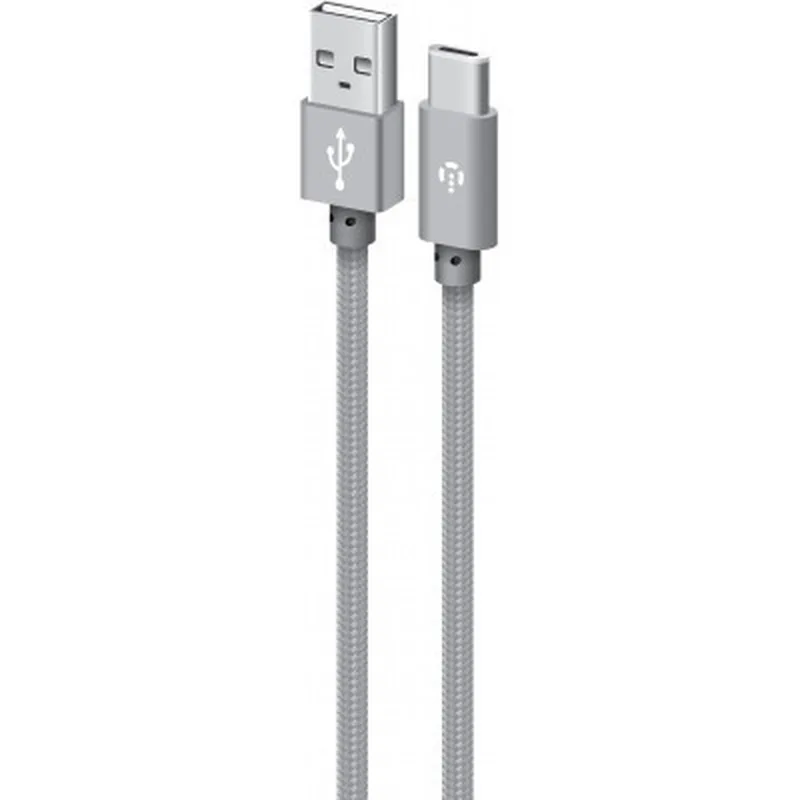 Дата кабель USB 2.0 AM to USB-C 1.0m grey Intaleo (1283126489136)