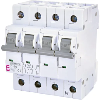 Автоматичний вимикач ETI ETIMAT 6 3p+N C 40 А (6 kA) (2146520)