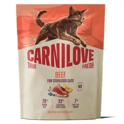 Сухий корм для кішок Carnilove True Fresh Beef Sterilised 400 г (8595602582143)