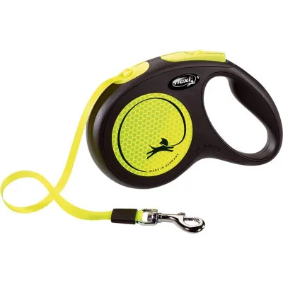 Повідець для собак Flexi New Neon M стрічка 5 м (жовтий) (4000498031704)