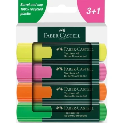 Набір маркерів Faber-Castell текстовиділювачів Textliner 48 Superfluorescent, 4 кольори (32791)