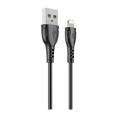 Дата кабель USB 2.0 AM to Lightning 1.0m PVC black Wibrand (WI.DC/BO1B-UL)