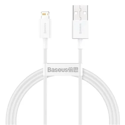 Дата кабель USB 2.0 AM to Lightning 0.25m Superior Fast Charging 2.4A white Baseus (CALYS-02)